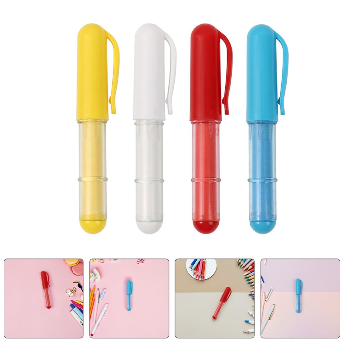 Lurrose 4 Tizas de Tela para Coser Marcador de Costura, Accesorio de Plástico para Bordado y Acolchado, Uso Rápido y Versátil en Trabajo de Sastrería