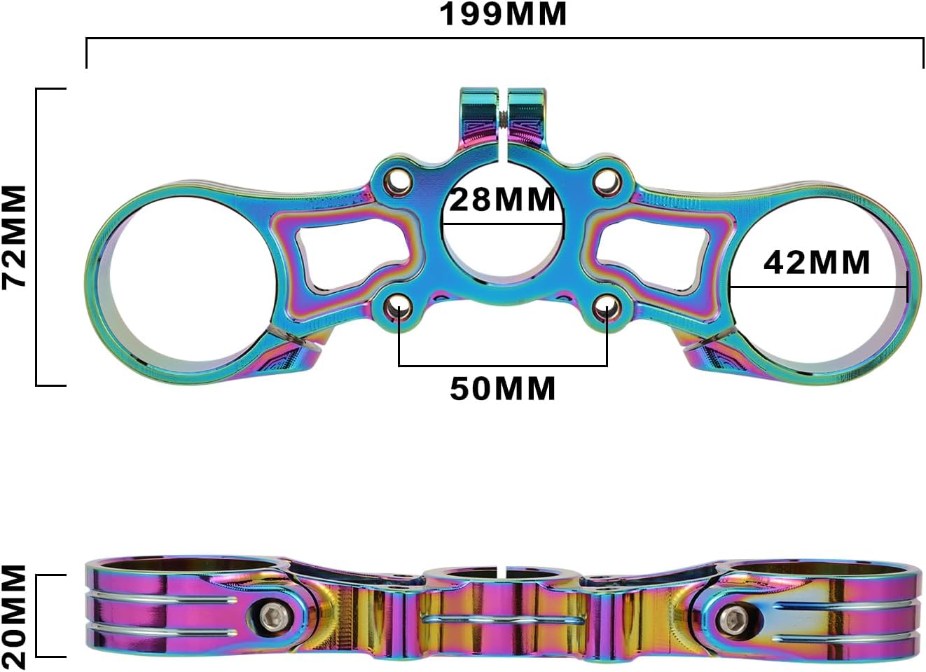 Top Triple Tree Clamp for Surron Light Bee,CNC Dirt Bike Upper Triple Mount for Sur Ron Light Bee X and S Electric Bike - Black