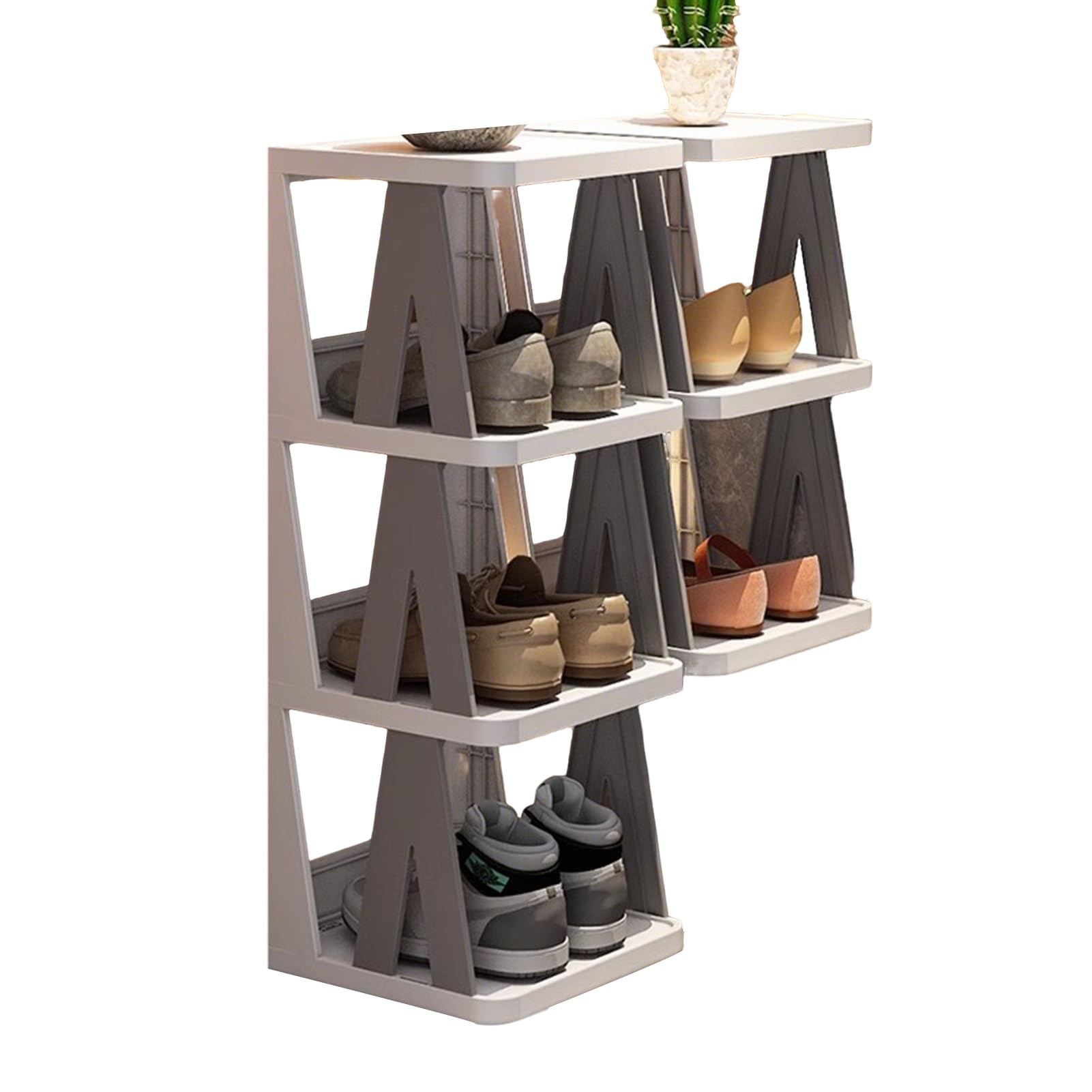 Rangement chaussures vertical étroit plastique multicouche gain de place entrée salon