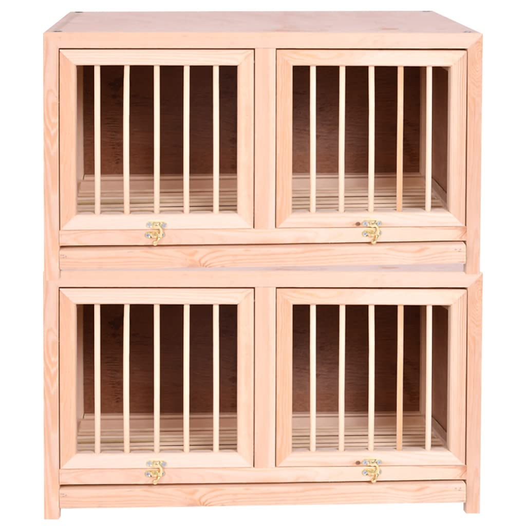 Qxdgoal Bird Cage Large Size Solid Wood Pigeon Pairing Cage, Indoor Pigeon Nest Box with Pull out Tray, Easy to Clean, Need to Install (Color : Natural, Size : 23.6IN*2)