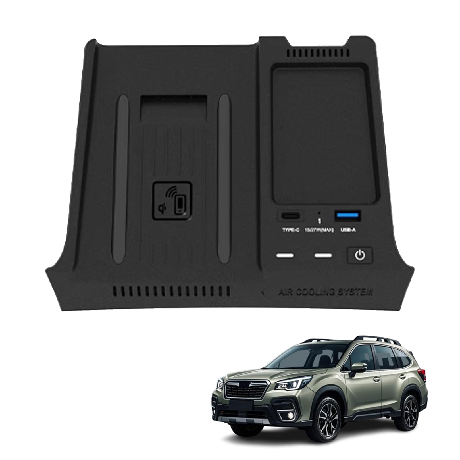 Bezprzewodowa ładowarka Samochodowa Telefonu do Subaru 2019 2020 2021 2022 2023 2024 Forester, Konsola środkowa Akcesoria Podkładka ładująca, Szybka ładowarka do i-Phone Sam-sung