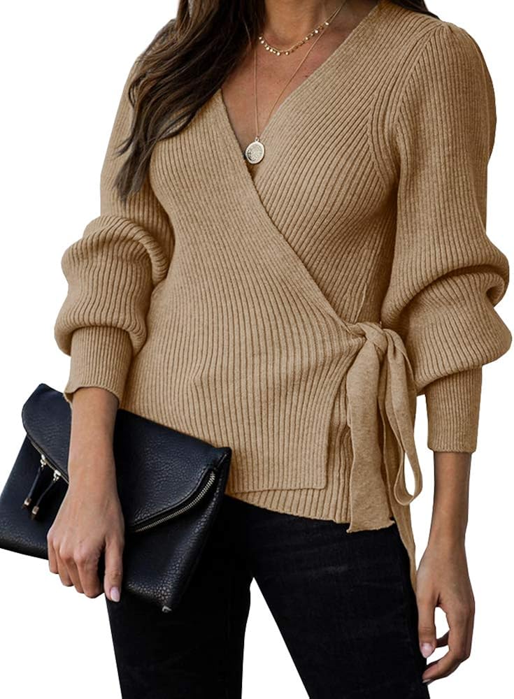 Womens wrap sweater top Outlet