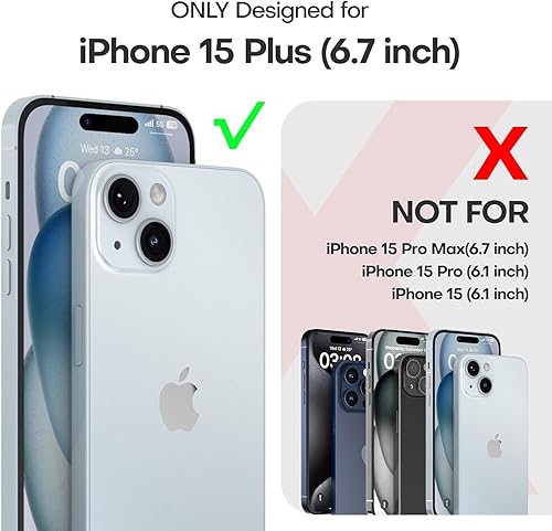 Miniatura 2 de NGB Supremacy Funda compatible con iPhone 15 Plus con protector de pantalla de vidrio templado, soporte de anillocorrea para la muñeca, con