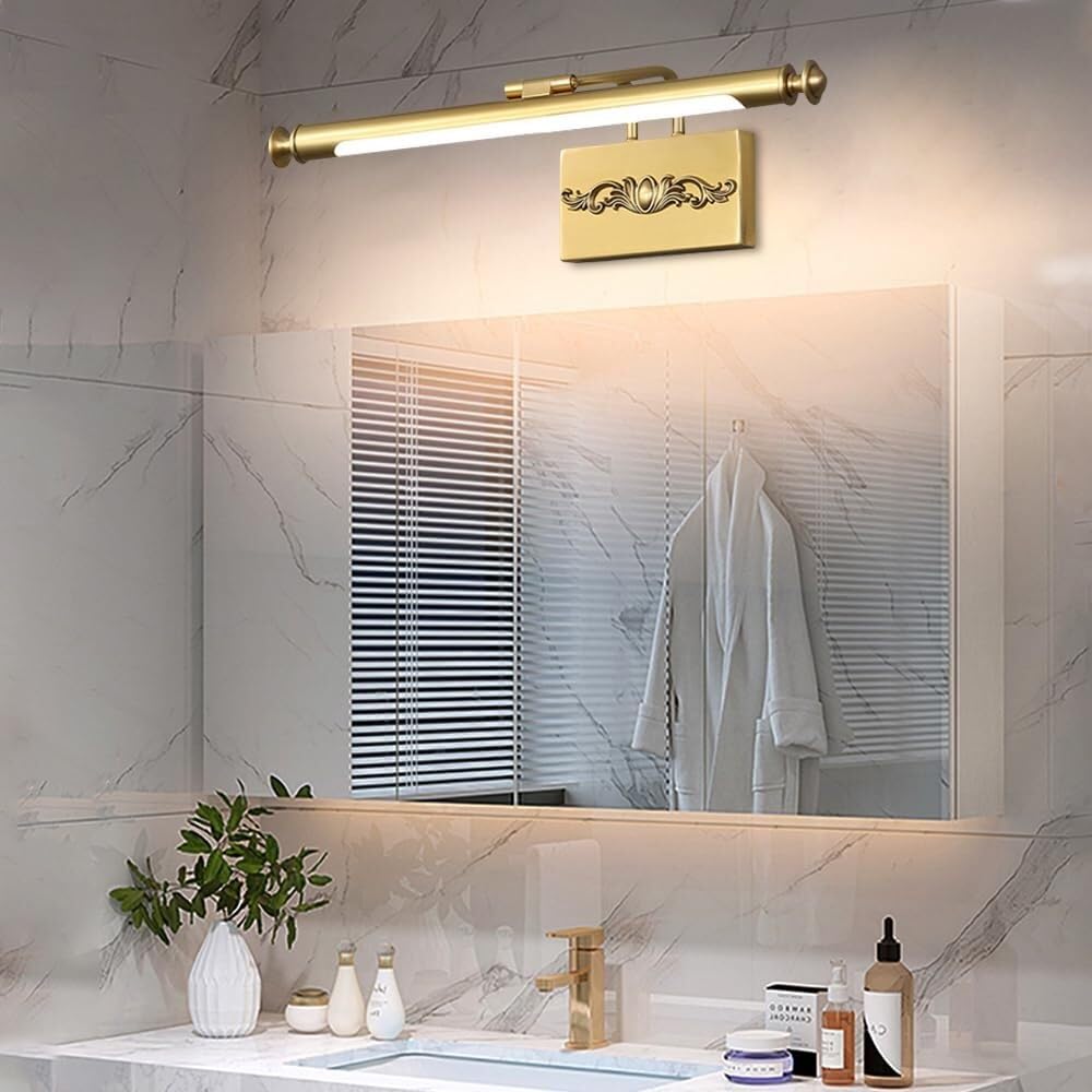 Retro LED Vanity Lampa Lustro, Przednie Lustro, Liniowa Oprawa Łazienkowa, Obrót o 180°, Lampa ścienna do Panelu Szafki, Lustro Vanity Wall Light, Oświetlenie Affi