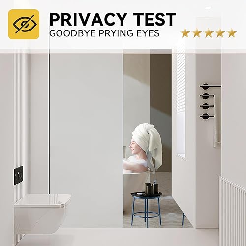 Miniatura 3 de Película de privacidad para ventana de vidrio esmerilado película de privacidad para ventanas de vidrio, adherencia estática, no adhesiva, opaca,