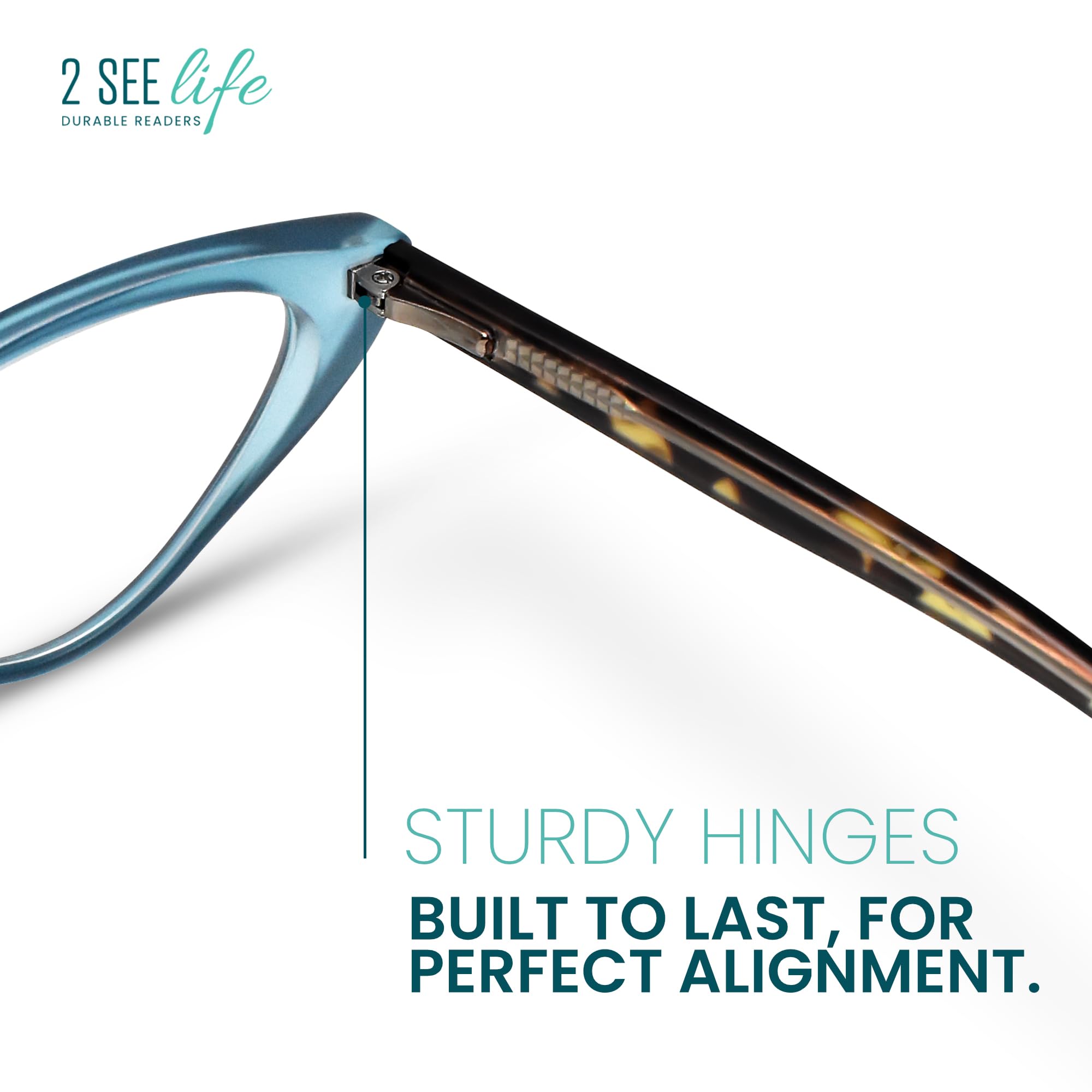 SEE Small Batch Turquoise Blue Cat-Eye Eyeglasses - rare find! TR1848 – Choice Eyewear main image 2