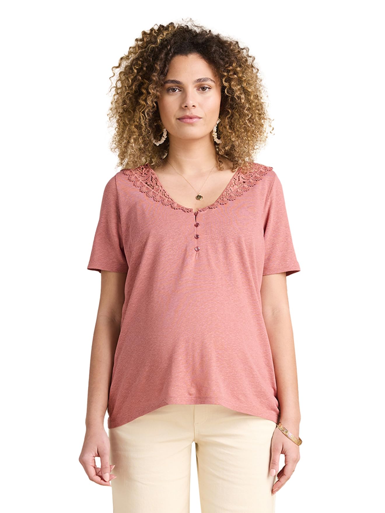 ENVIE DE FRAISE Wendbares Umstandsshirt mit Makramee-Spitze