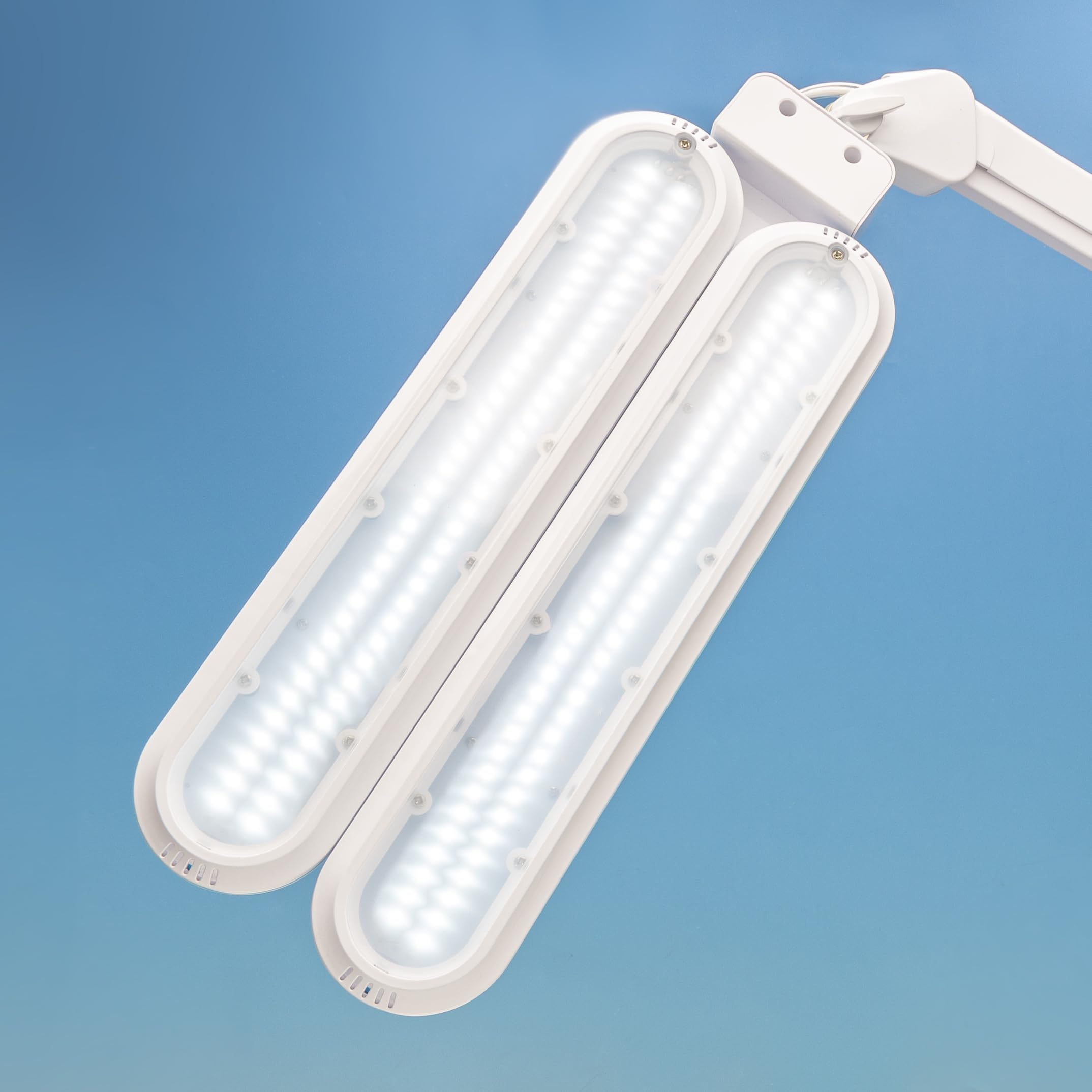 Lightcraft Hobby - Lampada da lavoro con doppia testa - 140 LED SMD con dimmer doppio 3000-6500K - per ufficio, casa, modellismo, arte, artigianato ed elettronica