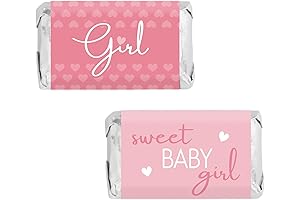 Adorable Pink Baby Girl Shower Party Favor Chocolate Candy Bar Wrappers