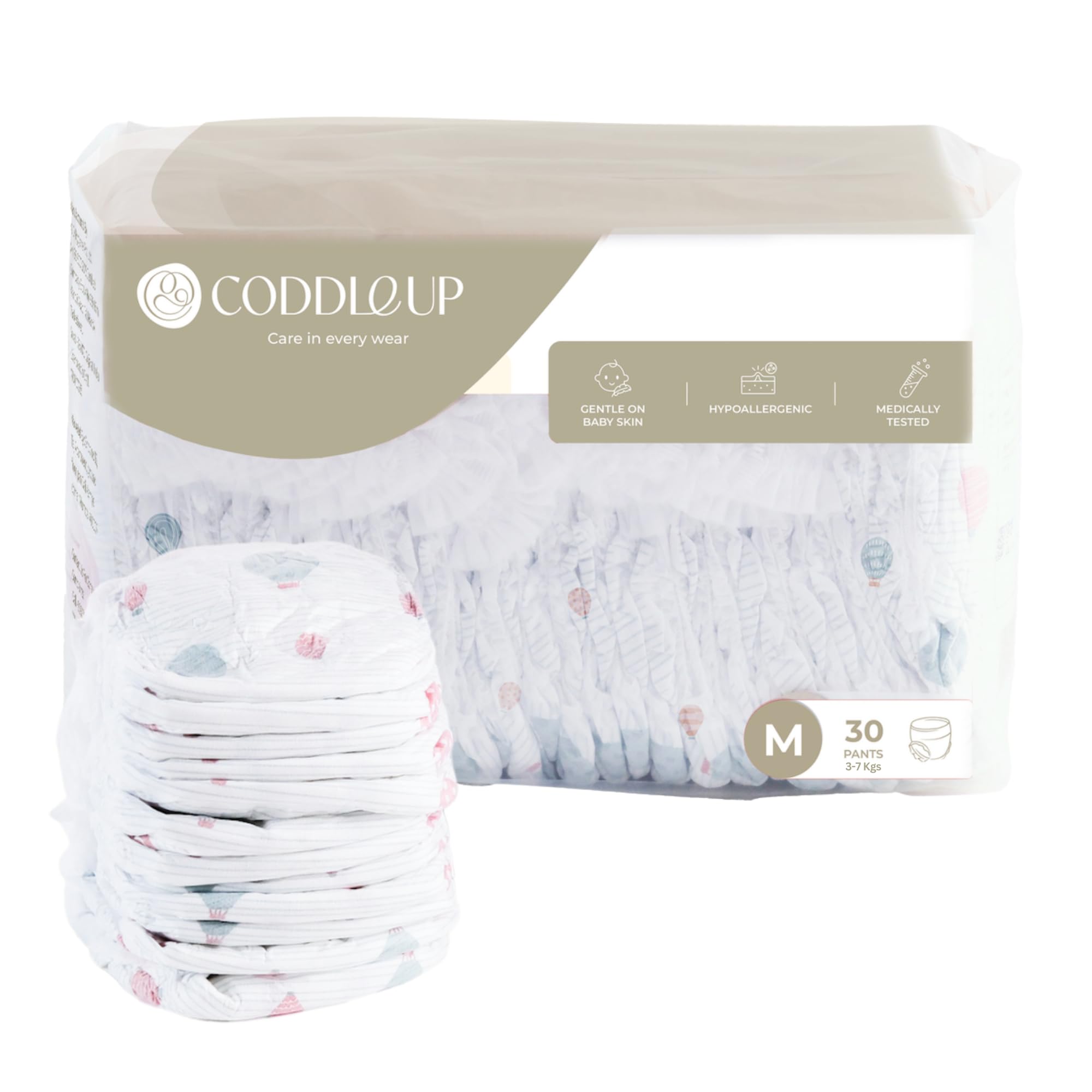 Hypoallergenic Baby Diapers, No Latex No Parabens, Super Absorbent Breathable Fabric, Soft Cotton Material (M, 30, count)-image-40