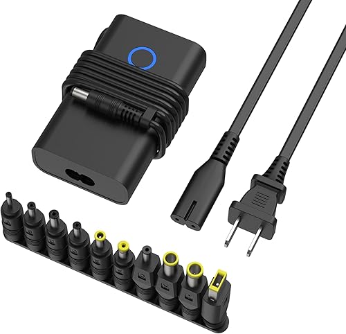 Miniatura 1 de Cargador para laptop, 45 W, 19.5 V, 2.31 A, cable de alimentación de CA con 10 conectores opcionales compatible con Asus Toshiba Lenovo, Acer, Dell,