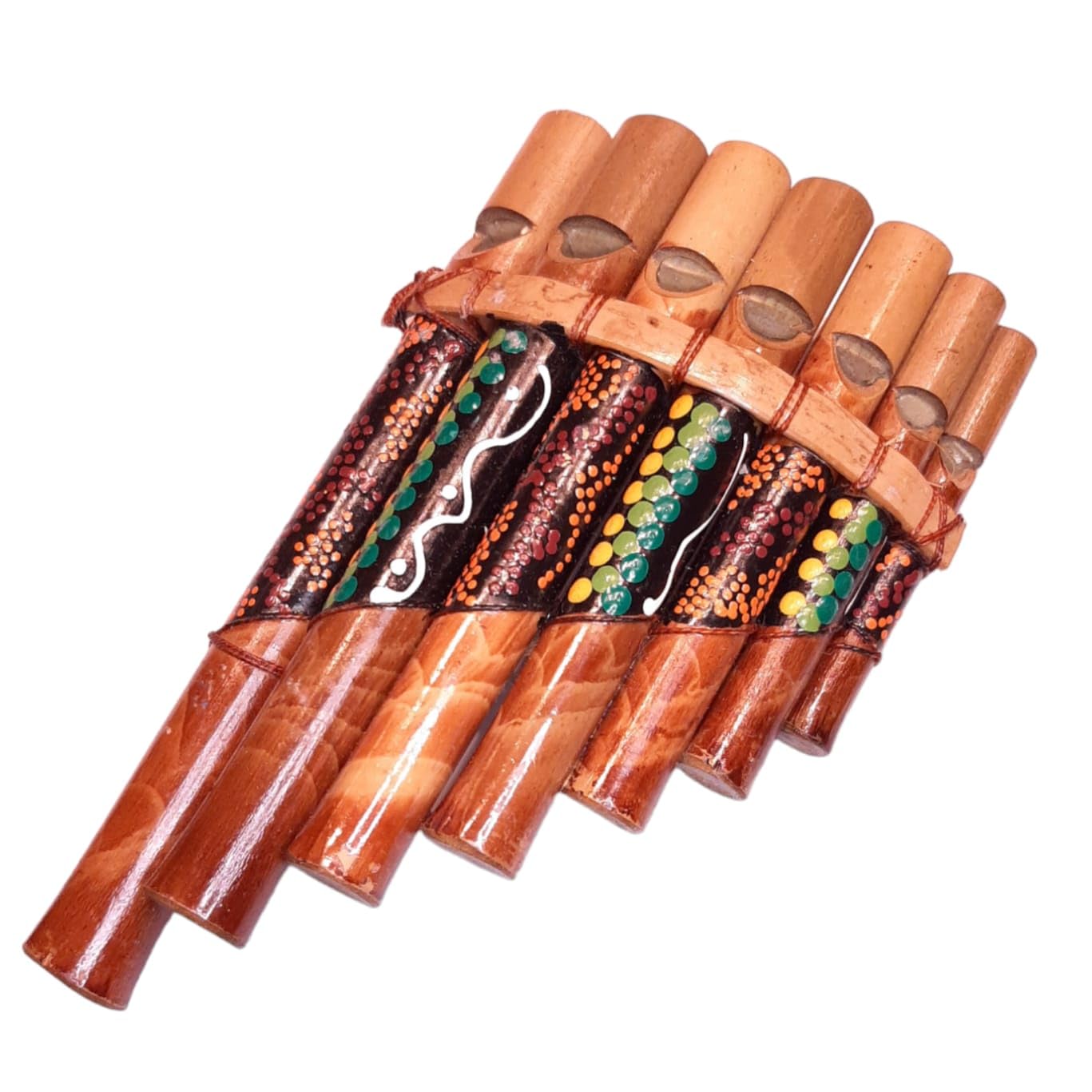 Flûte de pan Péruvienne Artisanale Décorée 7 notes Bambou musique