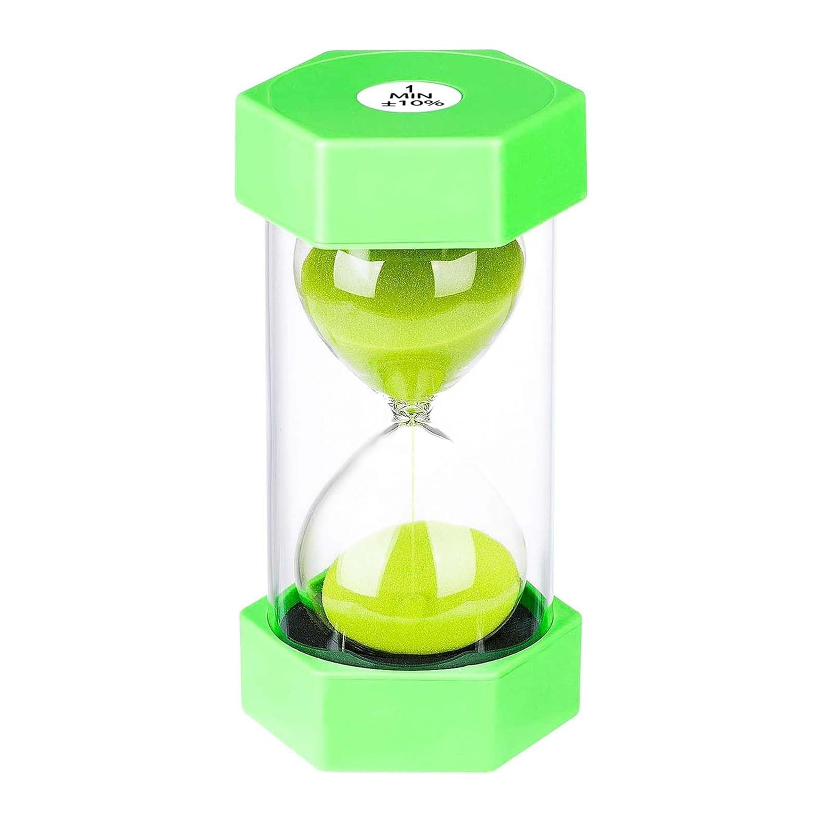 SuLiao Hourglass Timer Sand Clock 1 Minute: Colorful Sand Timer 1 Minute, Small Green Sand Watch one Minute, Plastic Hour Glass Sandglass Timer for Kids, Games, Classroom, Kitchen, Decorative