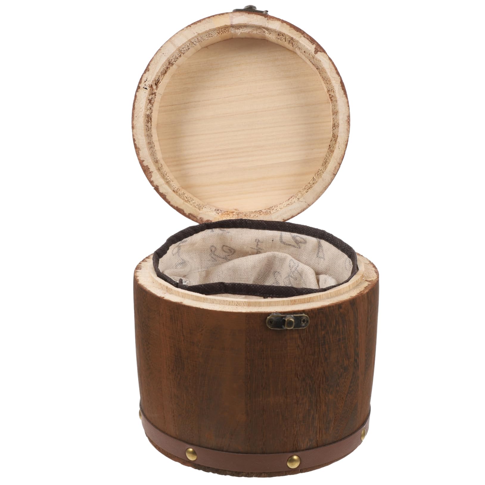 LABRIMP 1 Set Vintage Wooden Tea Bin Holder Portable Storage Box for Tea and Spices Light Brown with Inner Bag for Organizing Ingredients Home and Kitchen