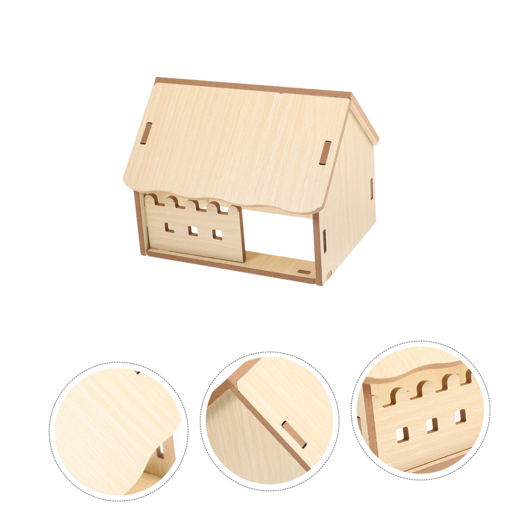 Casetta di Legno per Porcellino D'india, Rifugio Assemblato | Colore Khaki, per Gioco e Riposo, Uso Tutto L'anno, Rifugio Semplice per Piccoli Animali