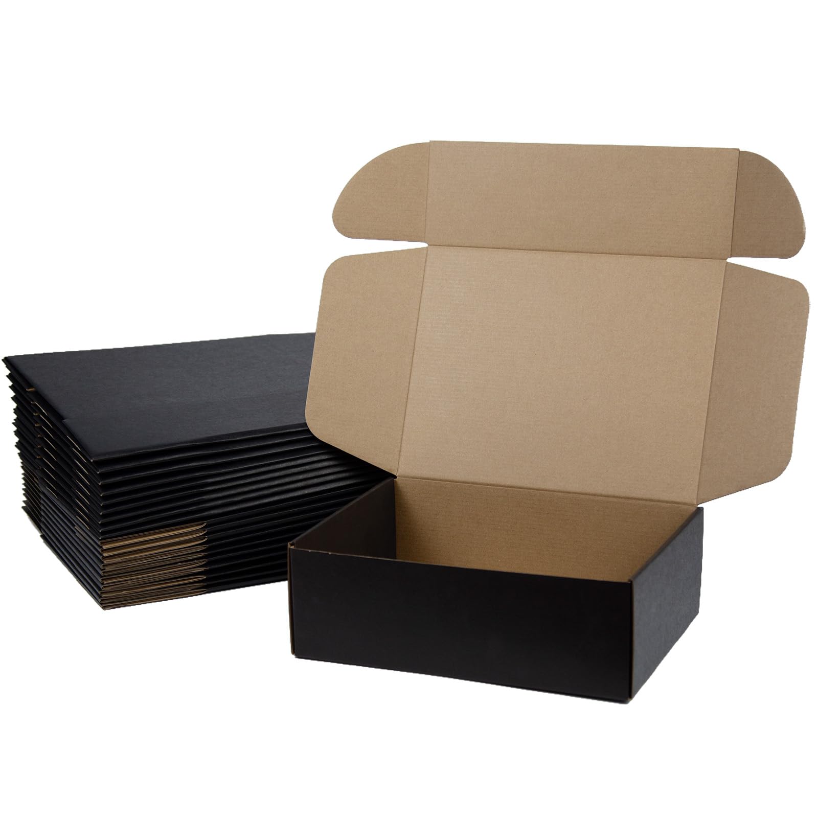 12x9x4 Inches Shipping Boxes Pack of 20, Packaging Corrugated Cardboard Mailer Boxes for Small Bussiness, Black