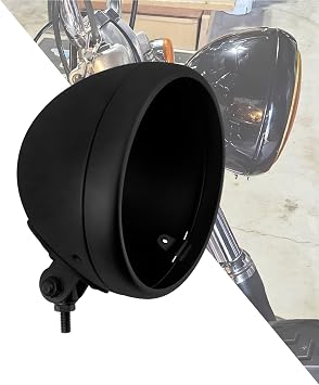 Motorcycle 7" Headlight Housing 7 Inch Head Lamp Bucket Fit for Harley Dyna Softail FX Custom Sportster XL Black