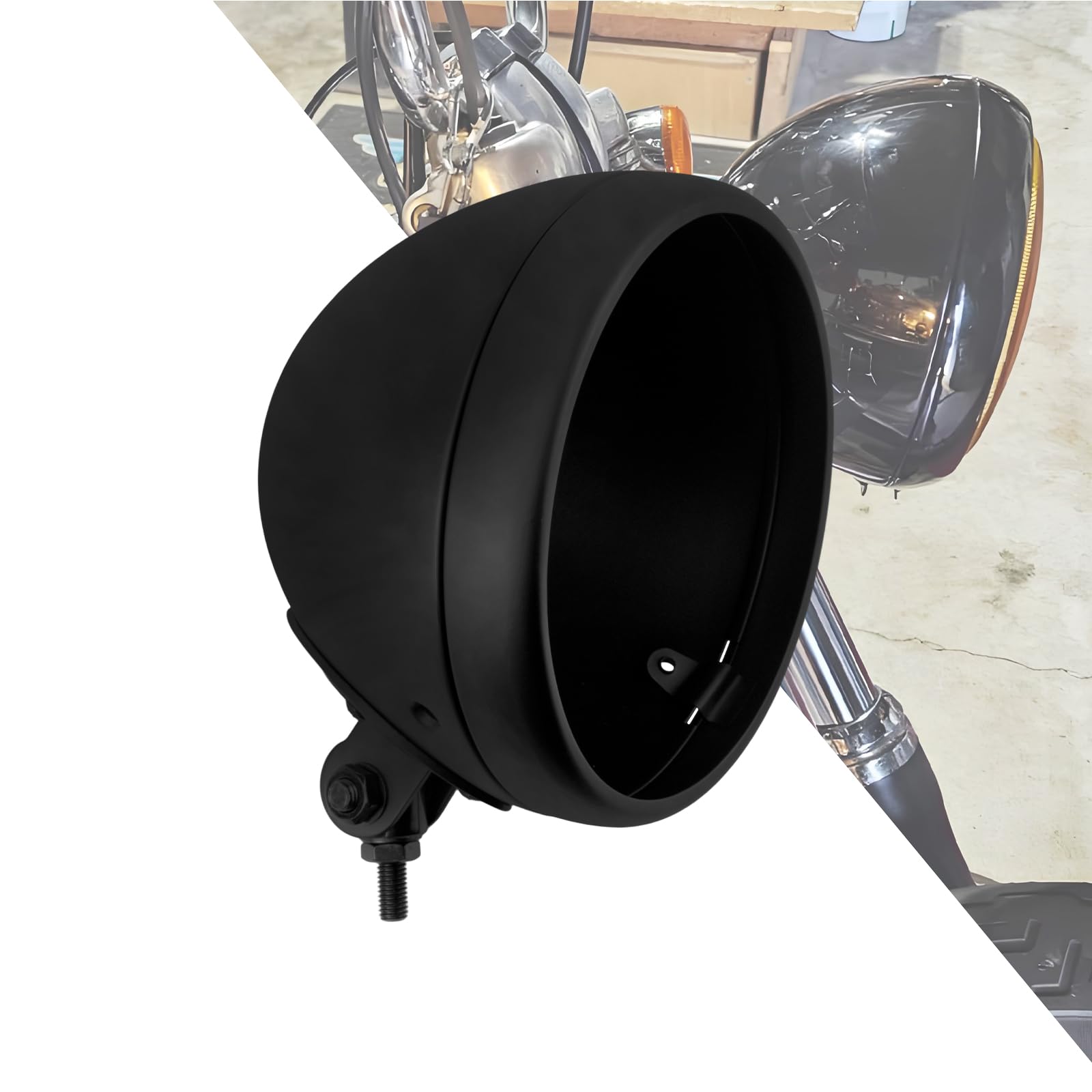 Photo 1 of HDBUBALUS Motorcycle 7" Headlight Housing 7 Inch Head Lamp Bucket Fit for Harley Dyna Softail FX Custom Sportster XL (Black)