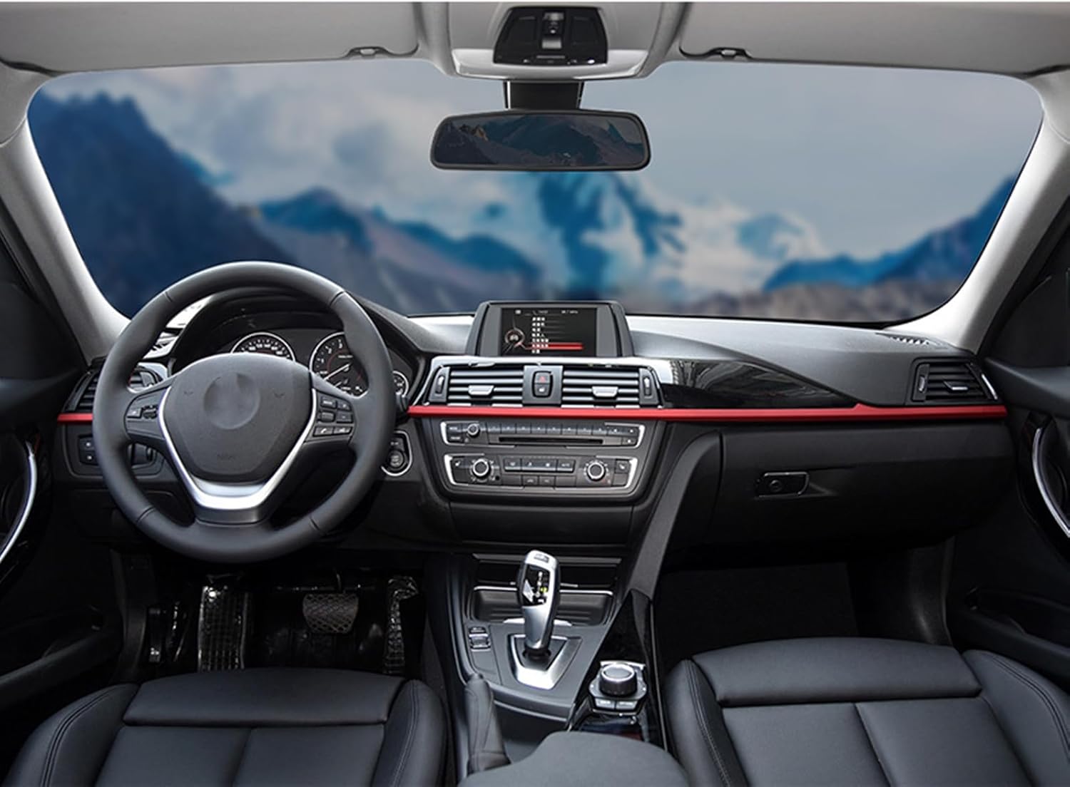 Car Center Console Dashboard Panel Cover Multimedia Button Panel Cover Gear Shift Panel Cover For BMW F30 F31 F34 F36 M Sport 2012-2018 Carbon Fiber