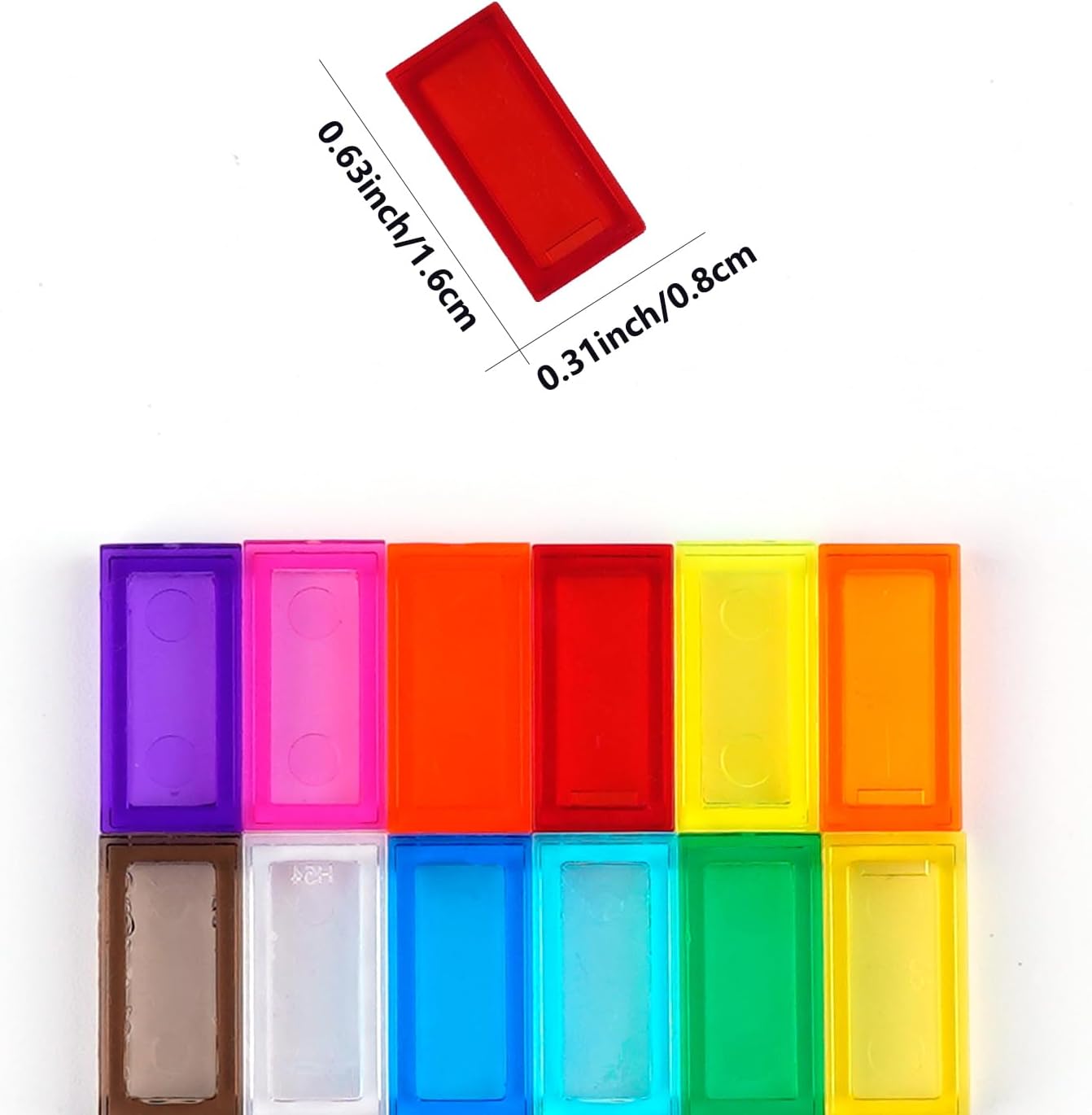 Transparent Tiles 1x2 Flat Bricks - 1000pcs Classic Building Blocks Parts and Pieces,Smooth Plate Water MOC Accessories Bulk Lots Transparent Multicolor
