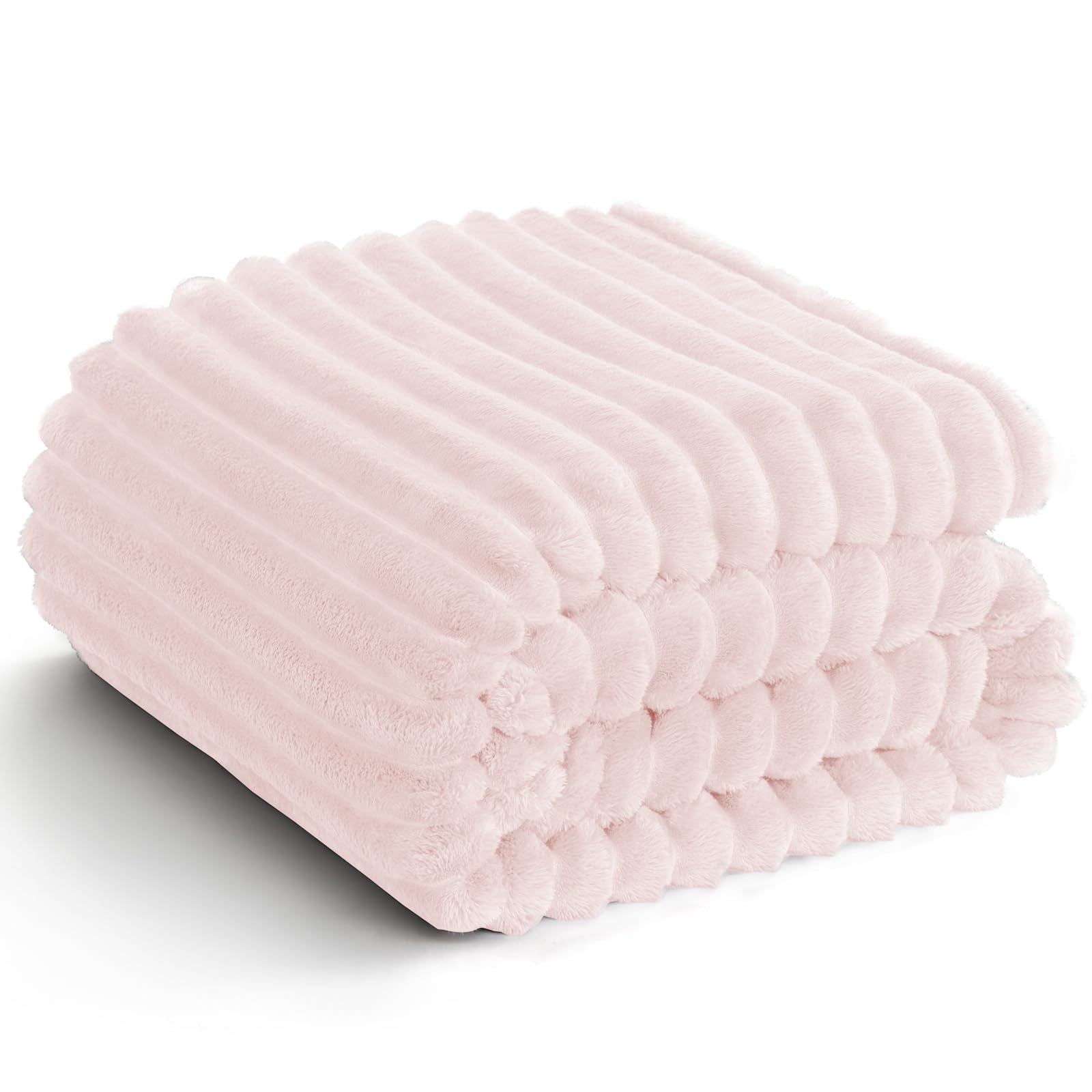 WAVVE Kuscheldecke Flauschig Decke Extra Groß 230x270cm - Weiche Flanell Fleecedecke, Sofadecke & Couchdecke, Warme Korddecke für Wohnzimmer Deko, Sofaüberwurf Tagesdecke, 270 x 230 cm, Rosa