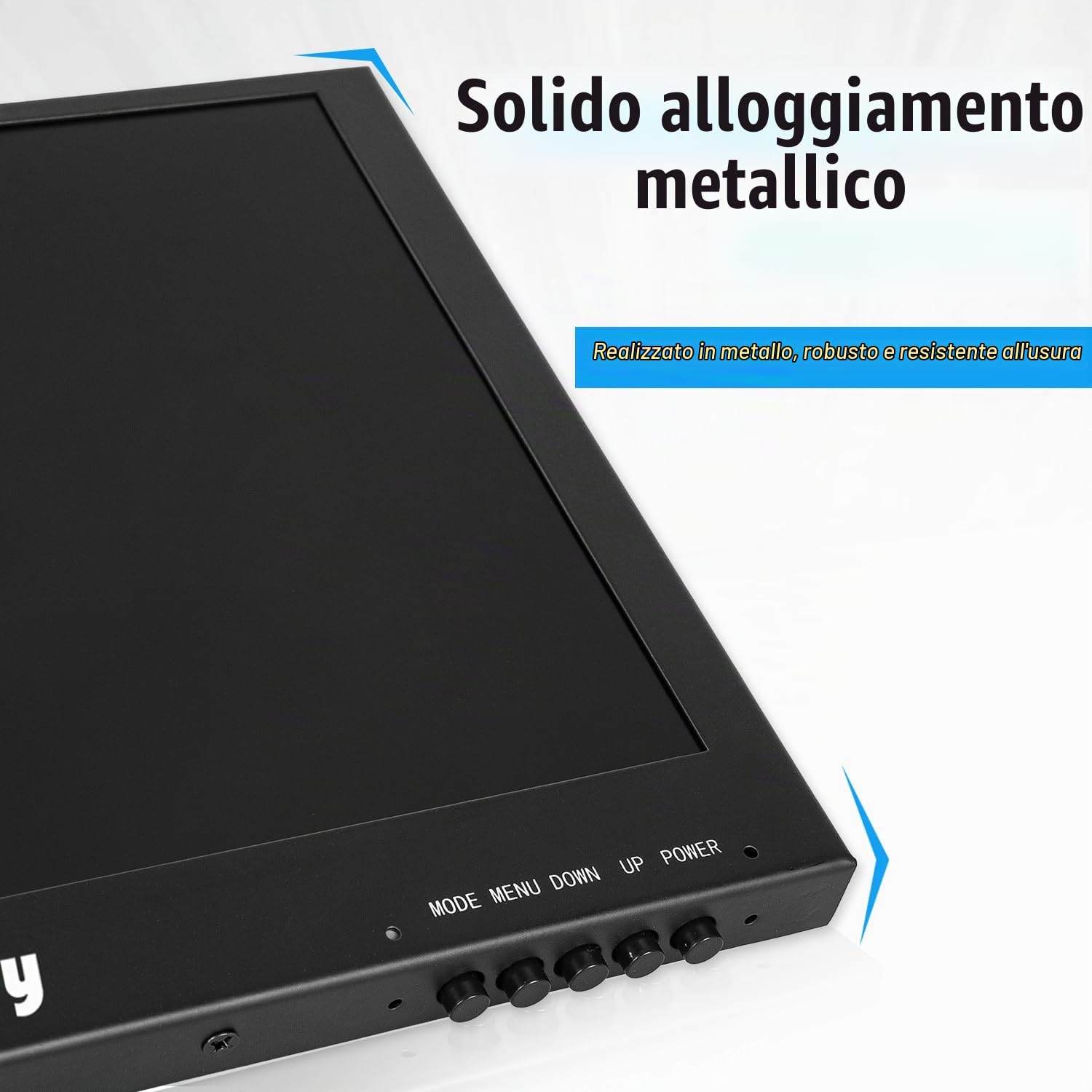 12 pollici Mini HDMI Monitor 1920x1080 16:9 IPS Alloggiamento in metallo Schermo LCD con HDMI/VGA/AV/BNC Ingresso auricolare Altoparlanti incorporati per PC CCTV Telecamera di sicurezza
