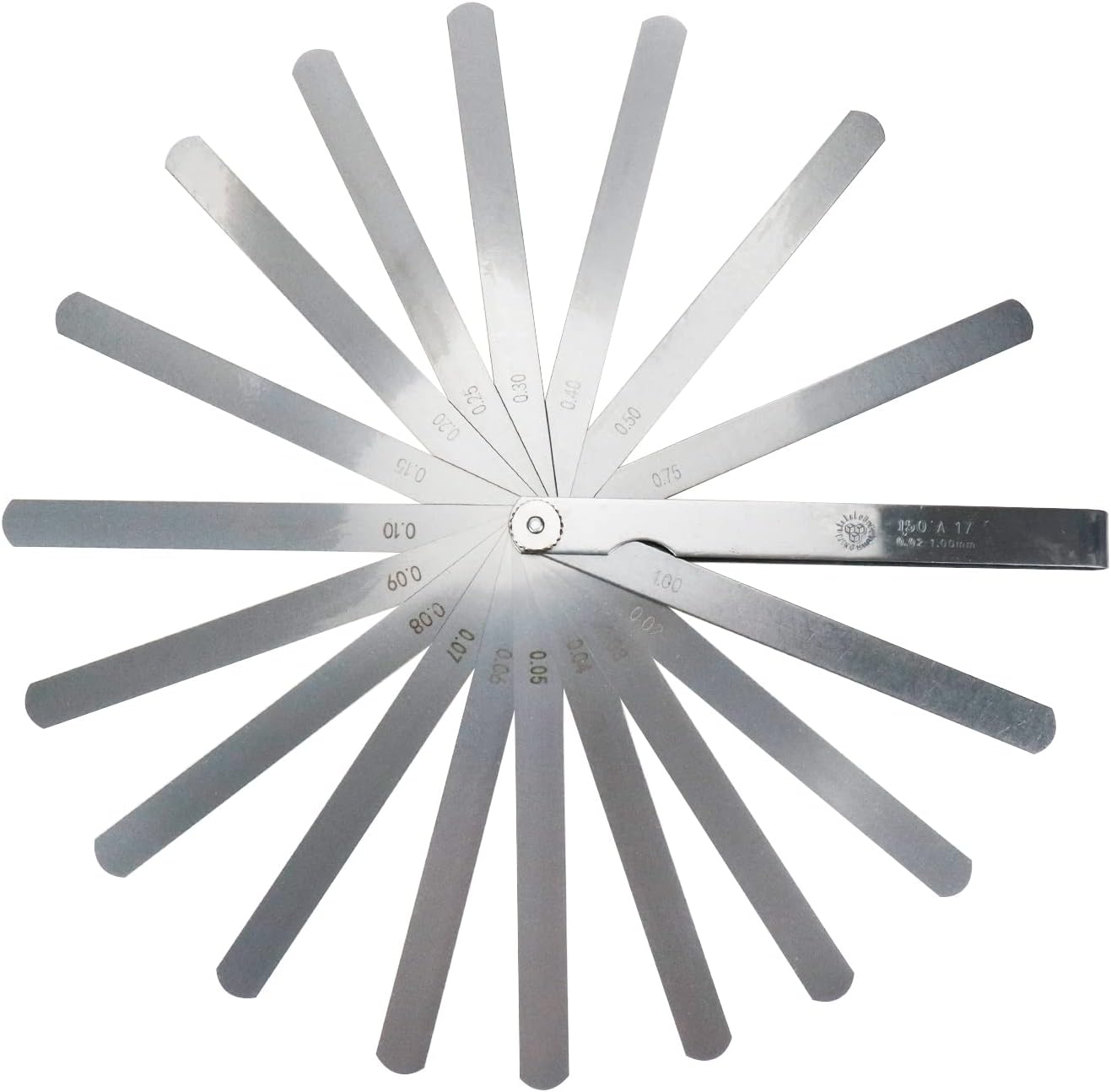 Feeler Gauge 17 Blades 0.02mm to 1mm Thickness Gap Measuring Tool 150mm/5.9" Length 17 -Leaf 5.9" Length