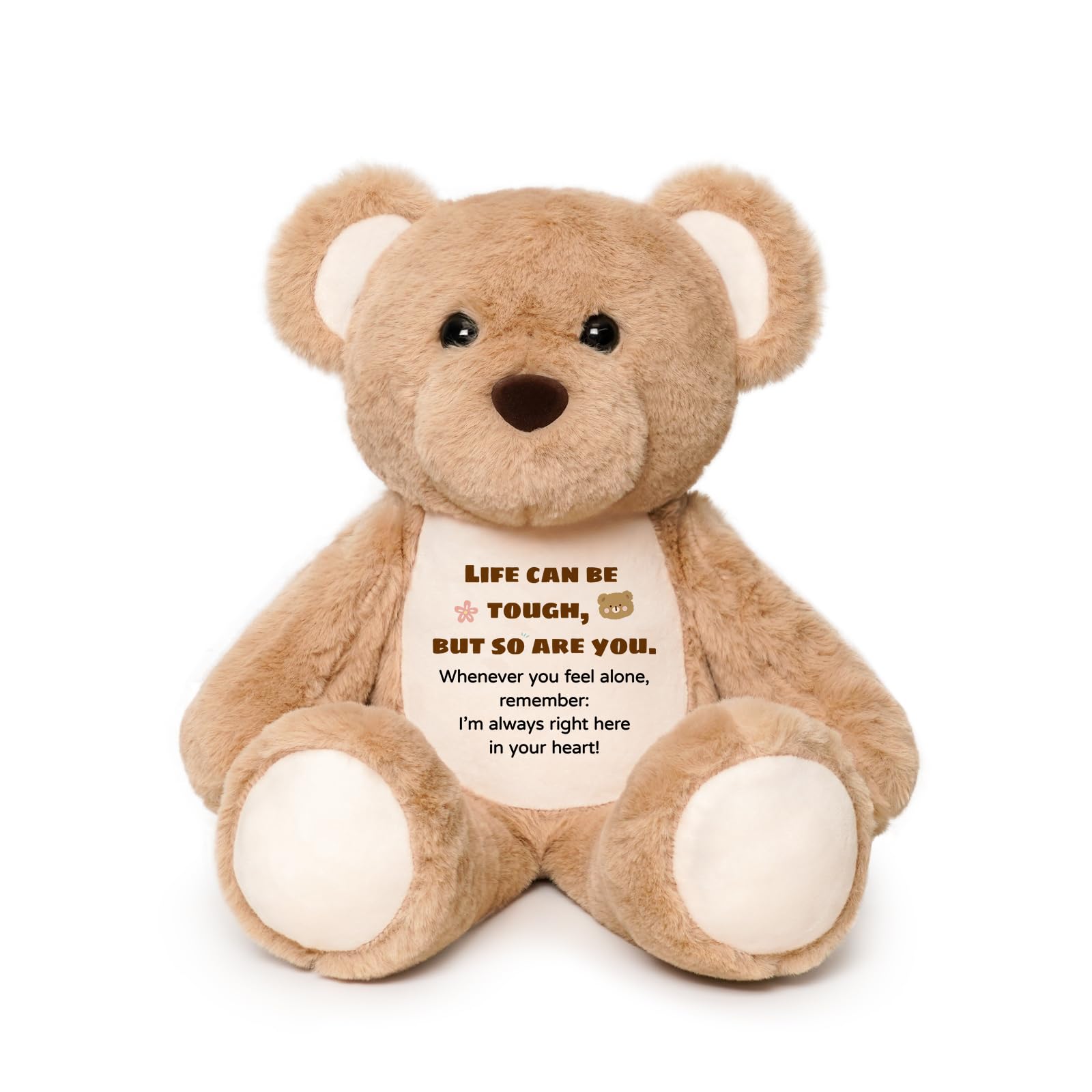 WoollyPearl Inspirational Get Well Soon Comfort Teddy Bear with Message