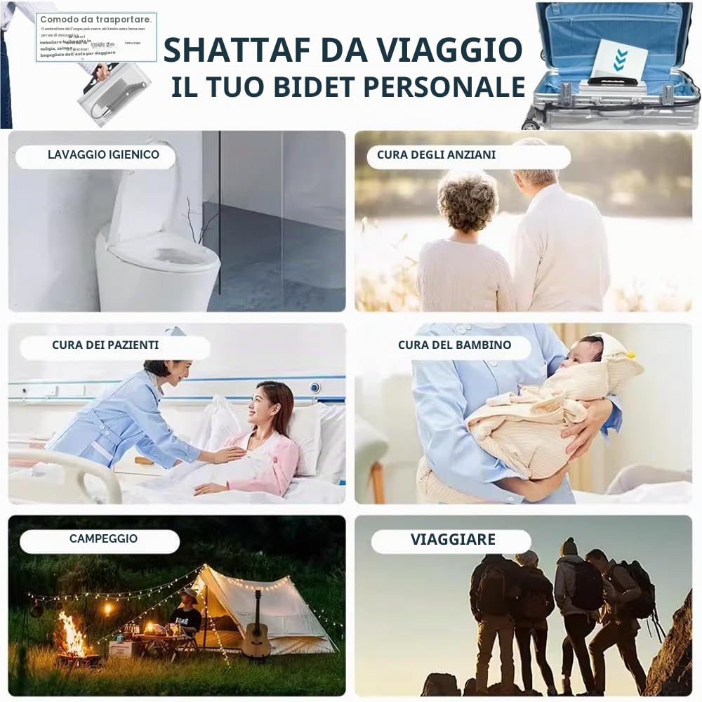 Bidet Portatile, Bidet Elettrico 2.3L da Viaggio per WC, Attività All'aperto Campeggio Bottiglia Spray a Mano, Bottiglia Perineale per Donne e Bambini, Cura del Corpo (2.3L B-idet Elettrico)