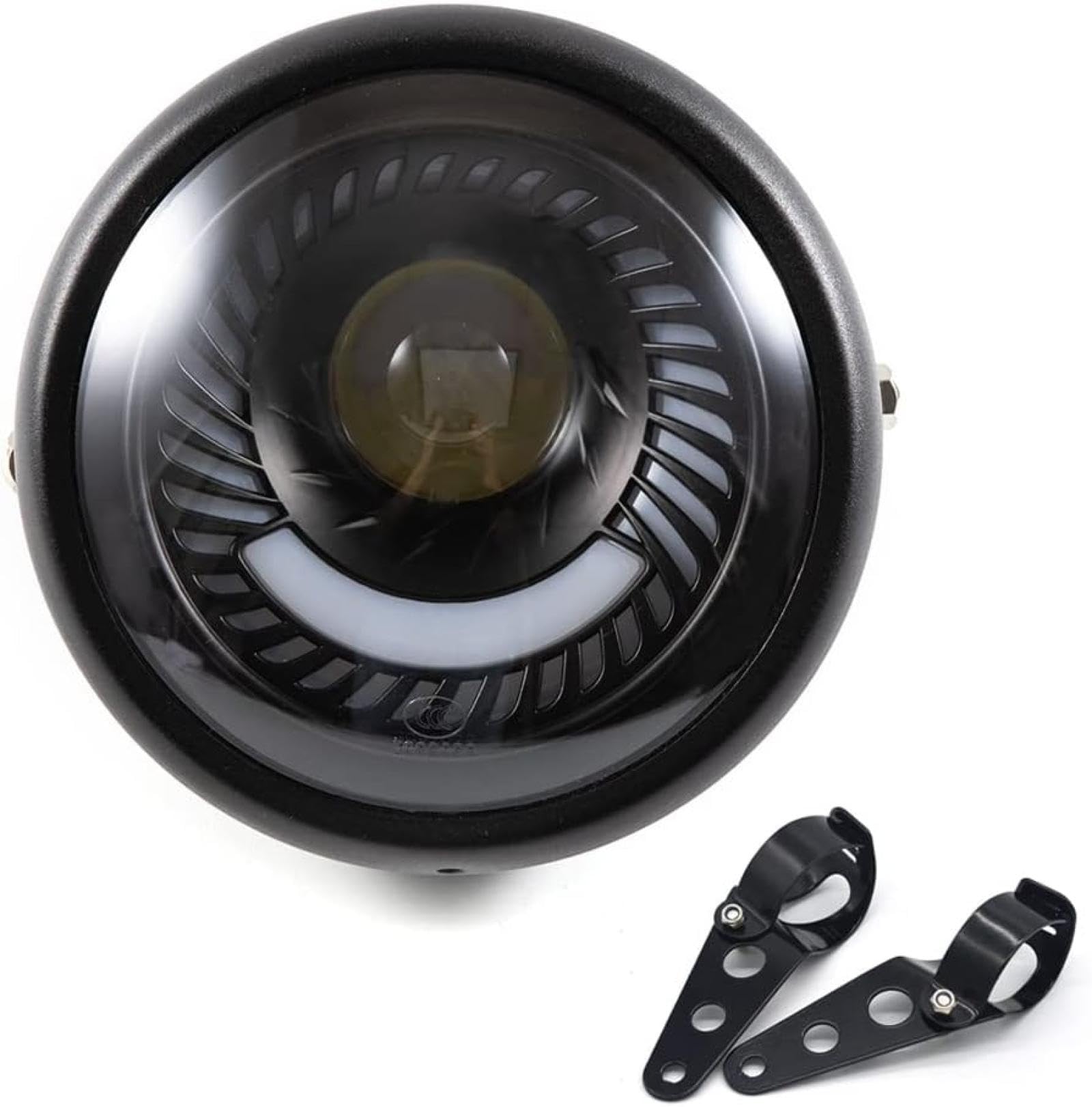 reflektor motocyklowy 6,5-calowa uniwersalna lampa LED DRL z białym światłem do motocykla, światła mijania i drogowe do Cafe Racer i Dla Cruiser