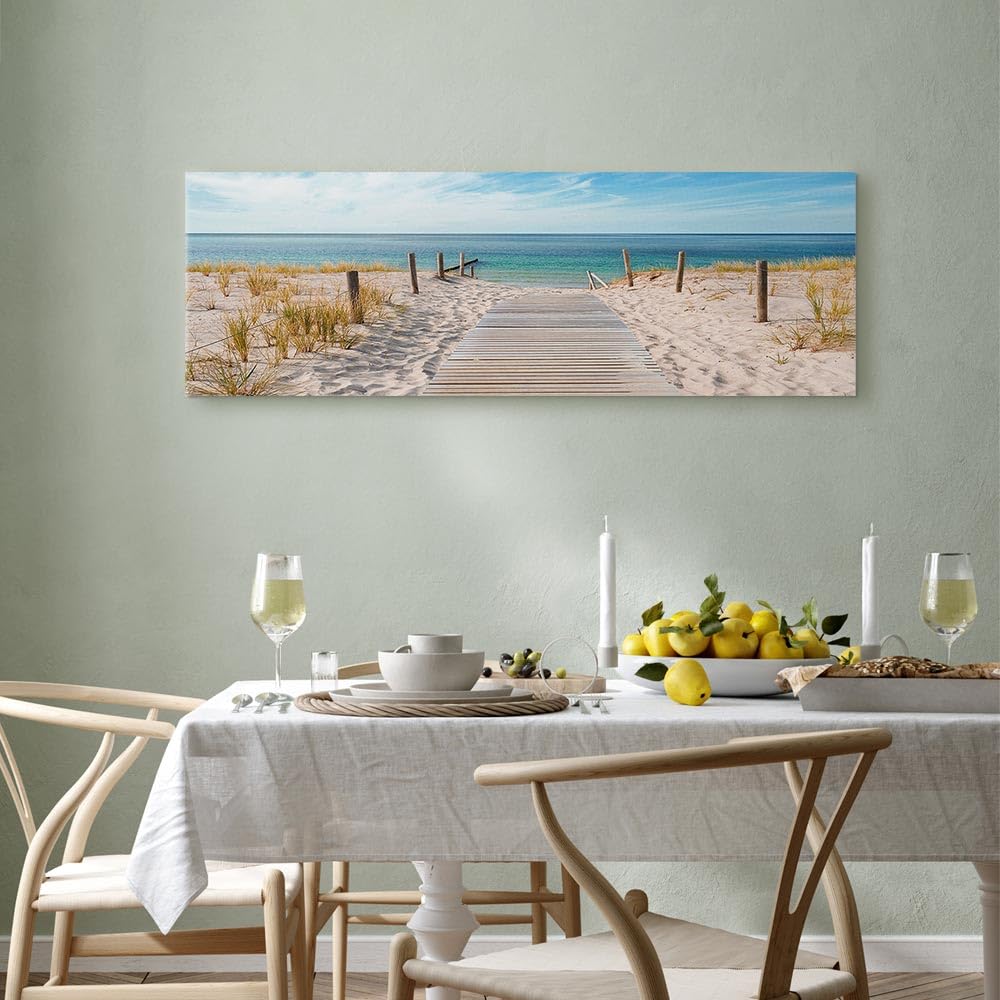 B&D XXL - Panneau Acoustique Mural, Tableau Décoration Paysage Plage 135x45