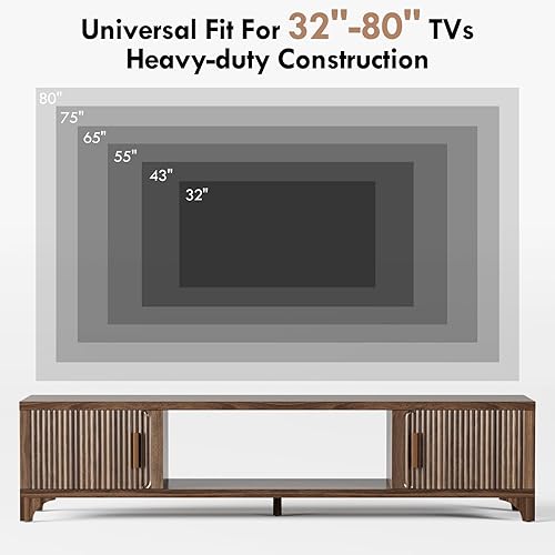 Miniatura 4 de Soportes de TV modernos de mediados de siglo para TV de 657075 pulgadas, consola multimedia bohemia para sala de estar, centro de entretenimiento de