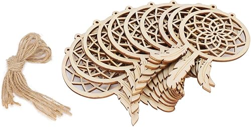 Miniatura 3 de Kit de atrapasueños de madera, 20 piezas innovadoras de madera para atrapasueños, colgante, manualidades, decoración del hogar