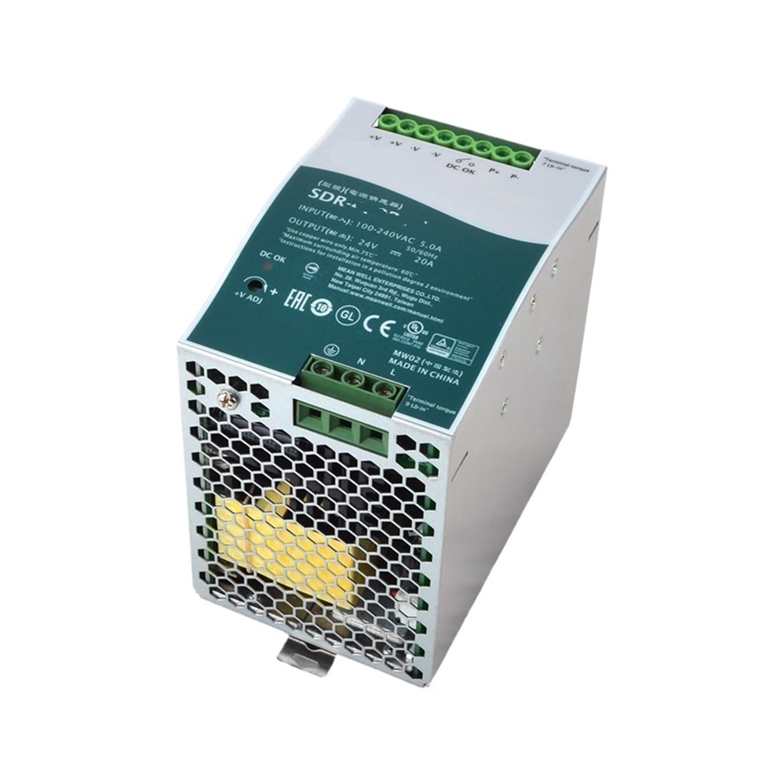 Alimentation de Commutation sur Rail DIN SDR-480P, 24V, 20a, 48V, 10a, 480W, avec Fonction parallèle, PFC(SDR-480P-48 48V 10A)