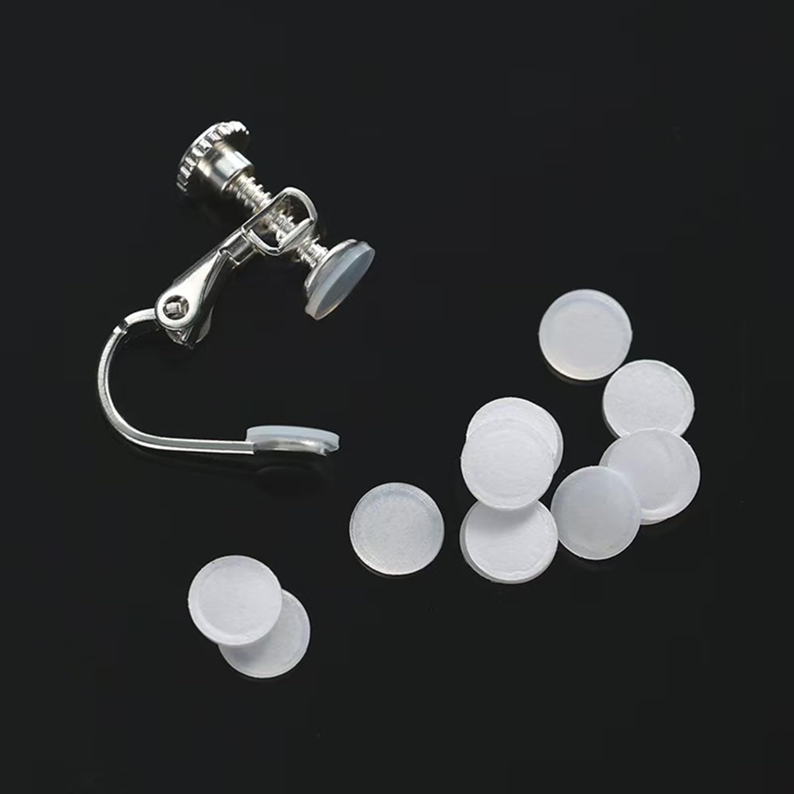 Almohadillas de silicona antidolor para pendientes de clip de 4 mm