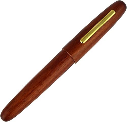 Vista 26 de Jinhao 9036 - Pluma estilográfica vintage de madera, bolígrafos naturales antiguos de roble, punta fina con convertidor de tinta recargable, juego