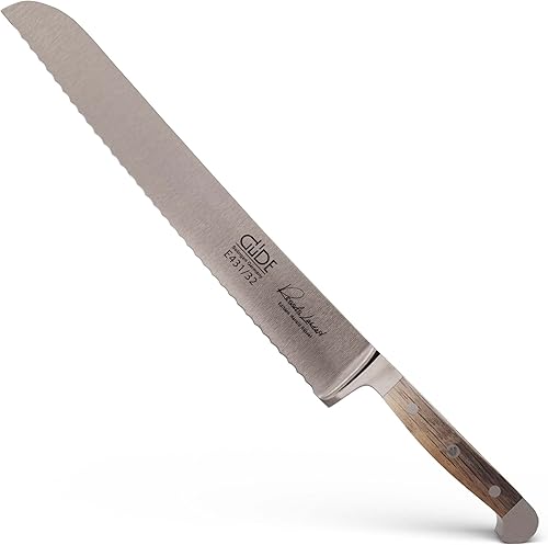 Miniatura 1 de Güde Alpha Barrel Series Cuchillo de pan de acero inoxidable con mango de roble, 12.5 pulgadas