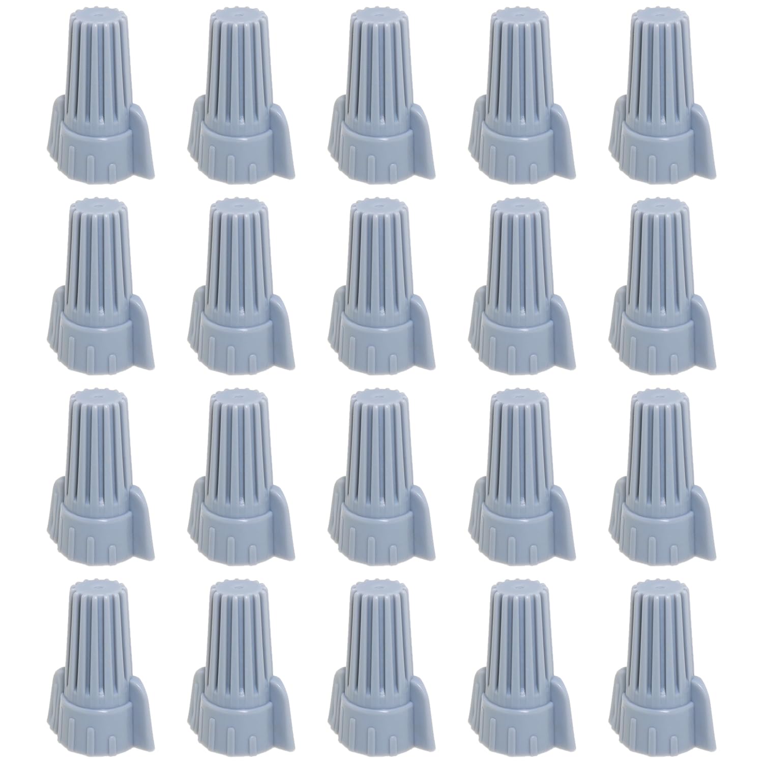Heyous 20PCS 24-16AWG Grey Double Wing Wire End Connector Screwed Wire Connector Quick Terminal Crimp Cap P15 Type Screw Terminal for Home Theatre Speaker Wires Stereo Wiring
