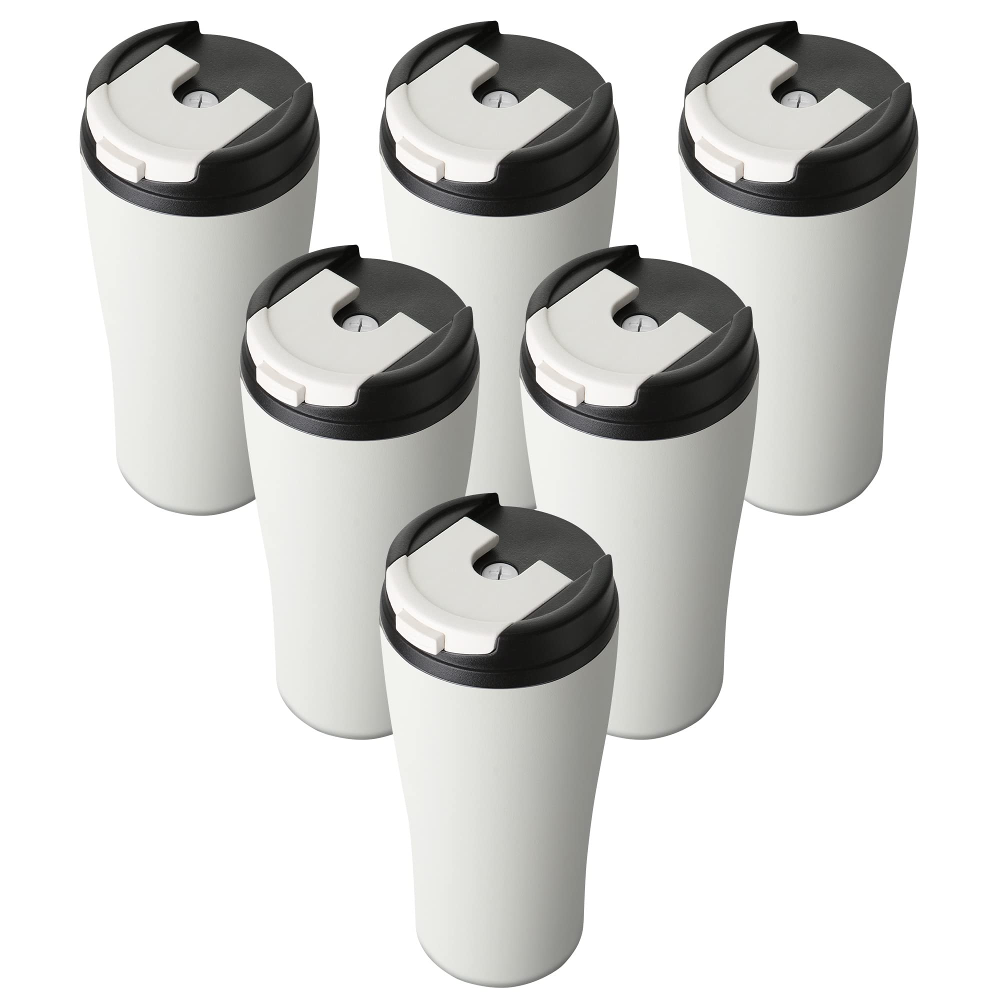 MANYHY 20 oz Stainless Steel Tumbler with Lid and Straw, Vacuum Insulated Coffee Tumbler Cups Bulk, Double Wall Travel Mug, Leakproof Thermal Cup for Hot and Cold Drinks, 6 Pack