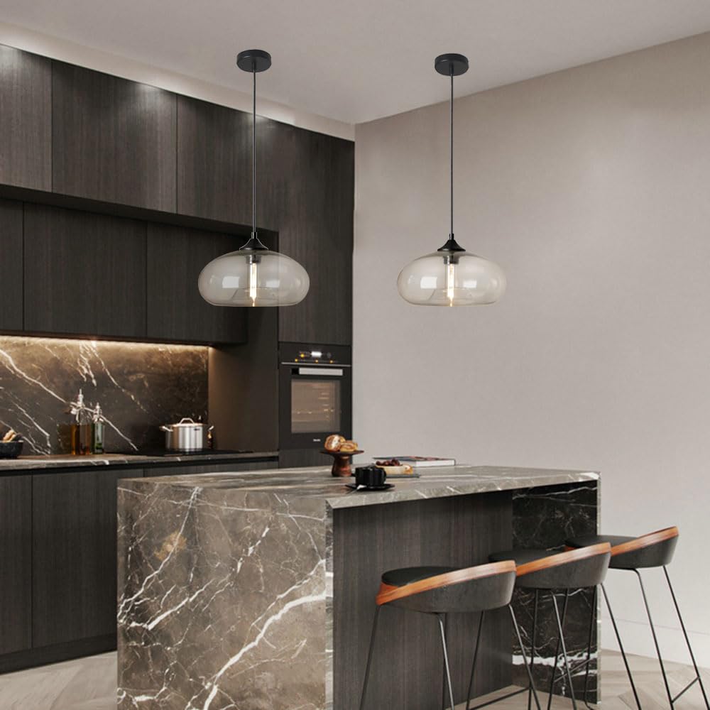 Lampadario a sospensione creativo con testa singola in vetro