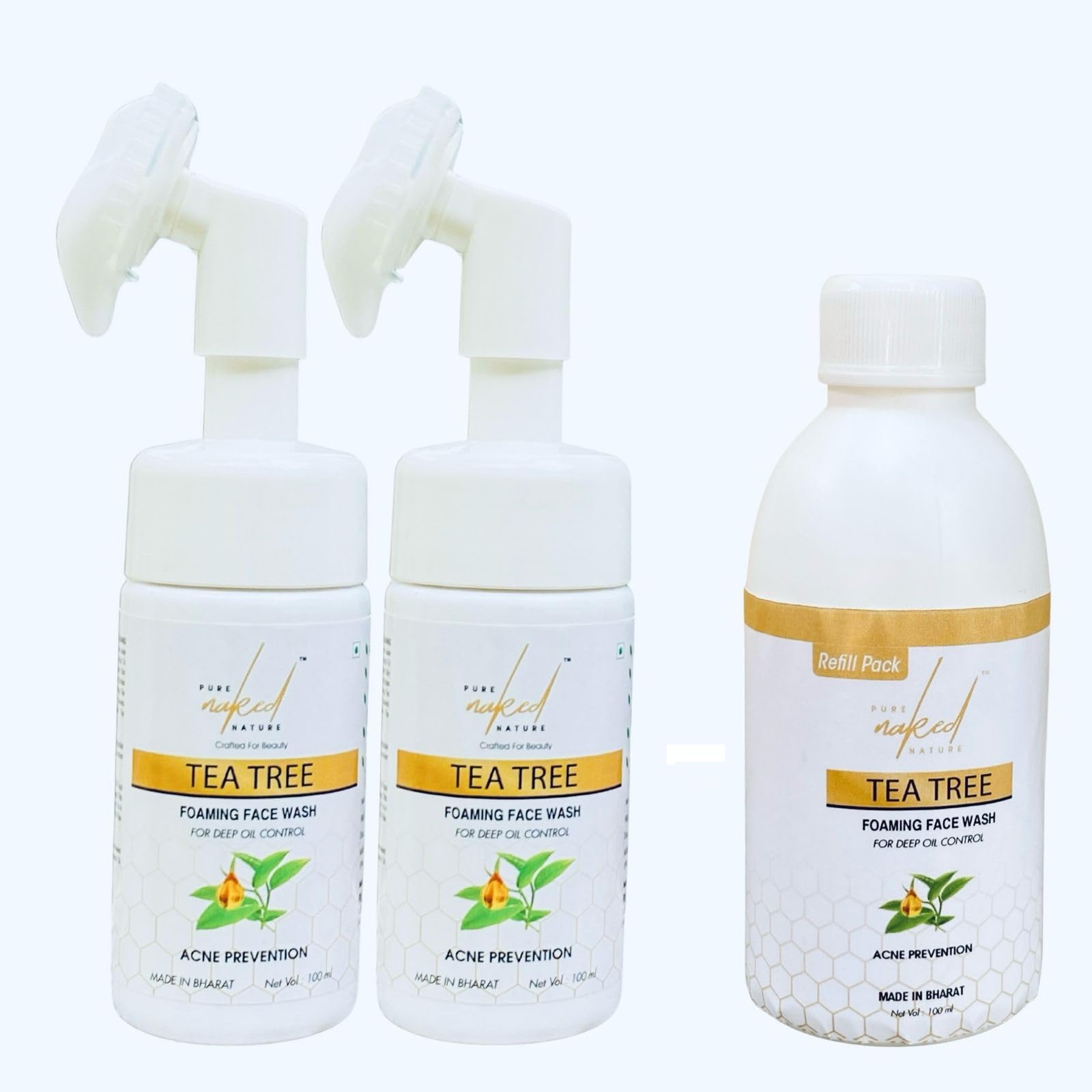 Buy 2 & Get 1 Refill Free Tea Tree Foaming Face Wash for Acne Prone Oil Free Skin Suits Men and Women-image-20