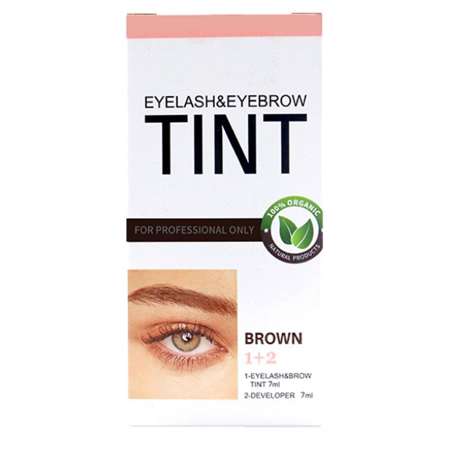 2-In-1 Lash & Brow Kit, Eyelash & Eyebrow Color Kit, Lasting for 4-6 Weeks DIY Hair Coloring for Salon Home Use 7ml Comes with the tools needed (Brown)