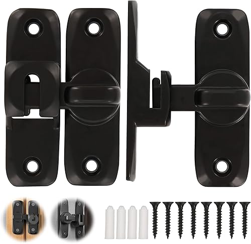 Pestillo para puerta, 2 piezas, cerradura de puerta corrediza de granero de bolsillo con giro de 90180, protege la privacidad, adecuado para