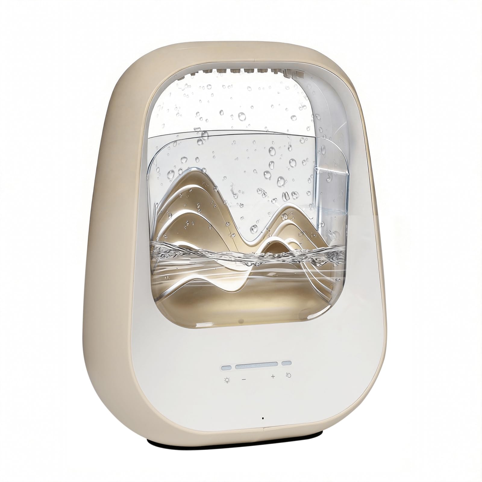 Rain Drop - Macchina per il rumore bianco con suoni realistici della pioggia, umidificatore per terapia del sonno, altoparlante Bluetooth, luce ambientale e diffusore di aromi per camera da letto
