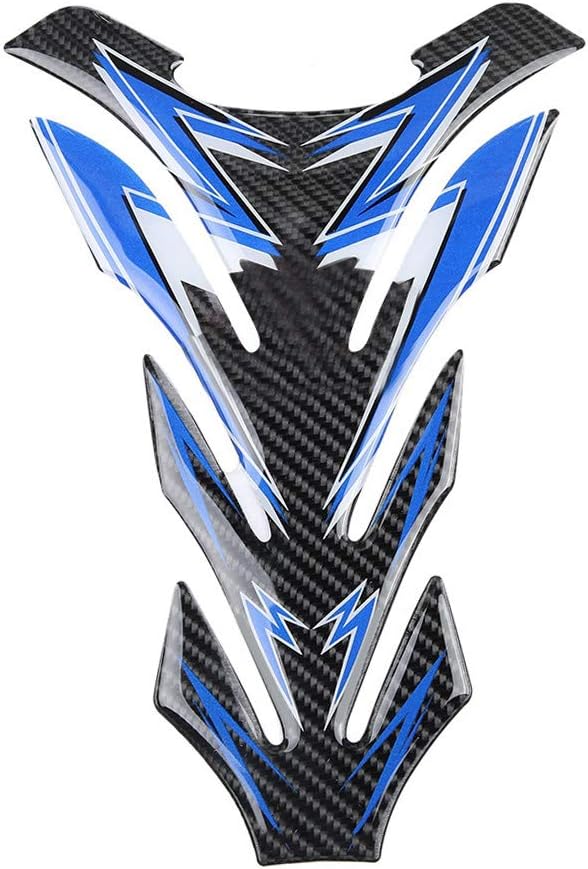 Ejoyous Carbon Fiber Motorcycle Tank Protector, Universal Fit for Blue Floral Style Decal