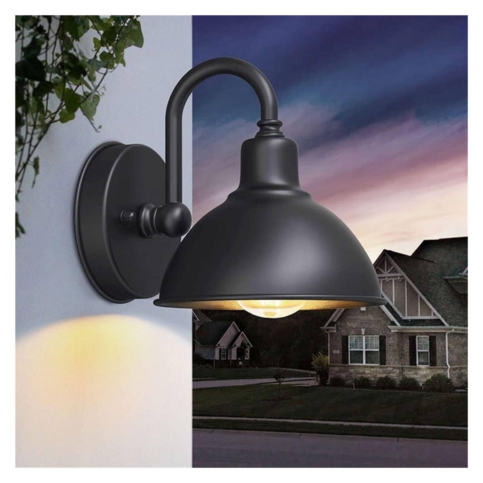 SYAXVOM Wall Lamp Outdoor Waterproof Light Black E27 Iron Courtyard Villa Garden Mount Sconce Fixture for Corridor Aisle Balcony Illumination