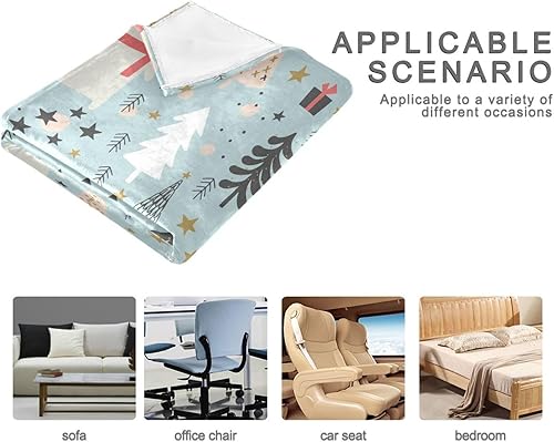 Miniatura 4 de KLL Mantas y mantas de oso de Navidad de invierno de 50 x 60 pulgadas, cómodas para todas las estaciones, para automóvil, sofá, sofá