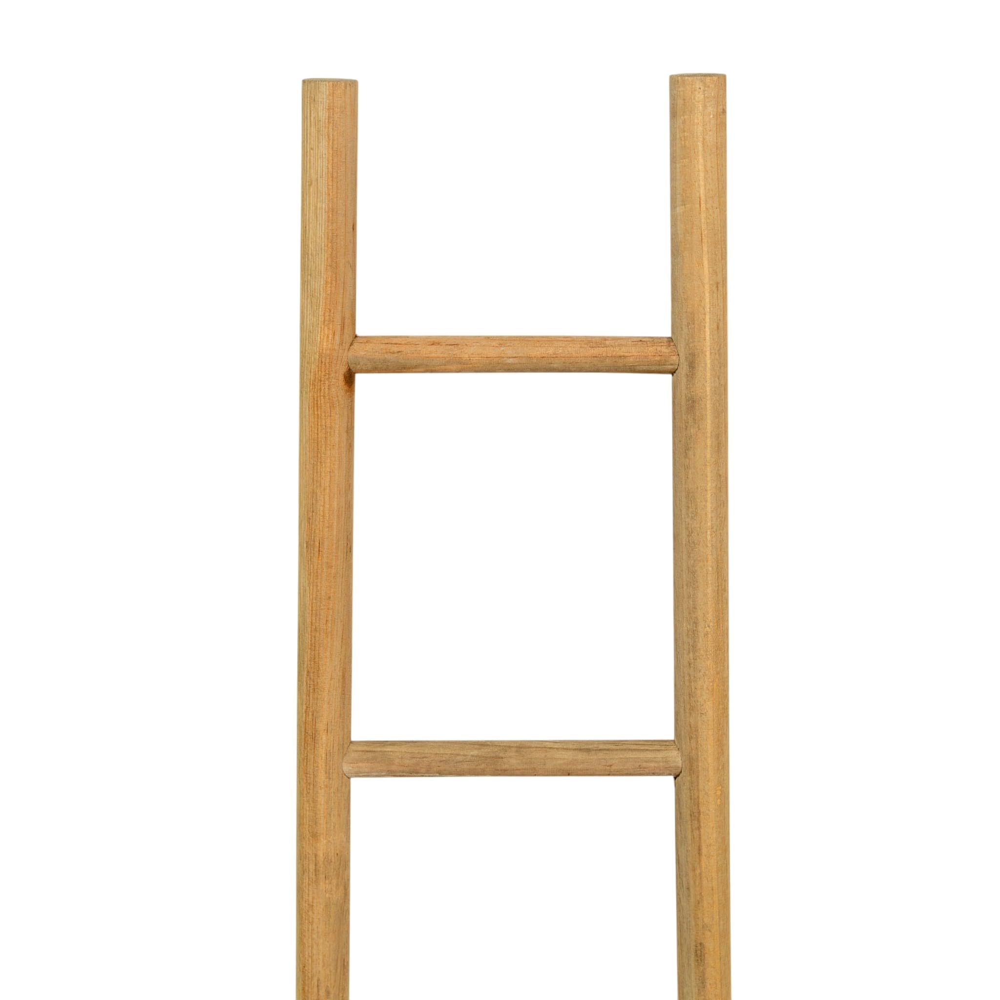 Biscottini Drabina na ręczniki łazienka 32x4x130 - dekoracyjna drewniana drabina - drabina z gładkiego drewna wieszak na ręczniki - drabina na ręczniki - drabina ścienna na ręczniki metalowa