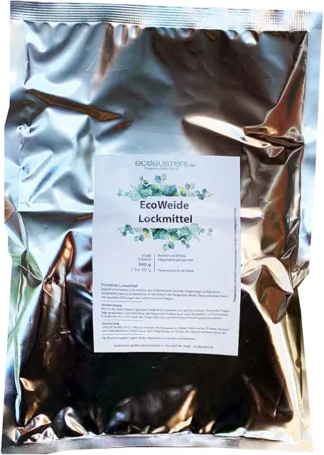 ECOBUSTERS Eco Weide Fliegenfalle Lockstoff 240g - Effektiver Fliegenschutz