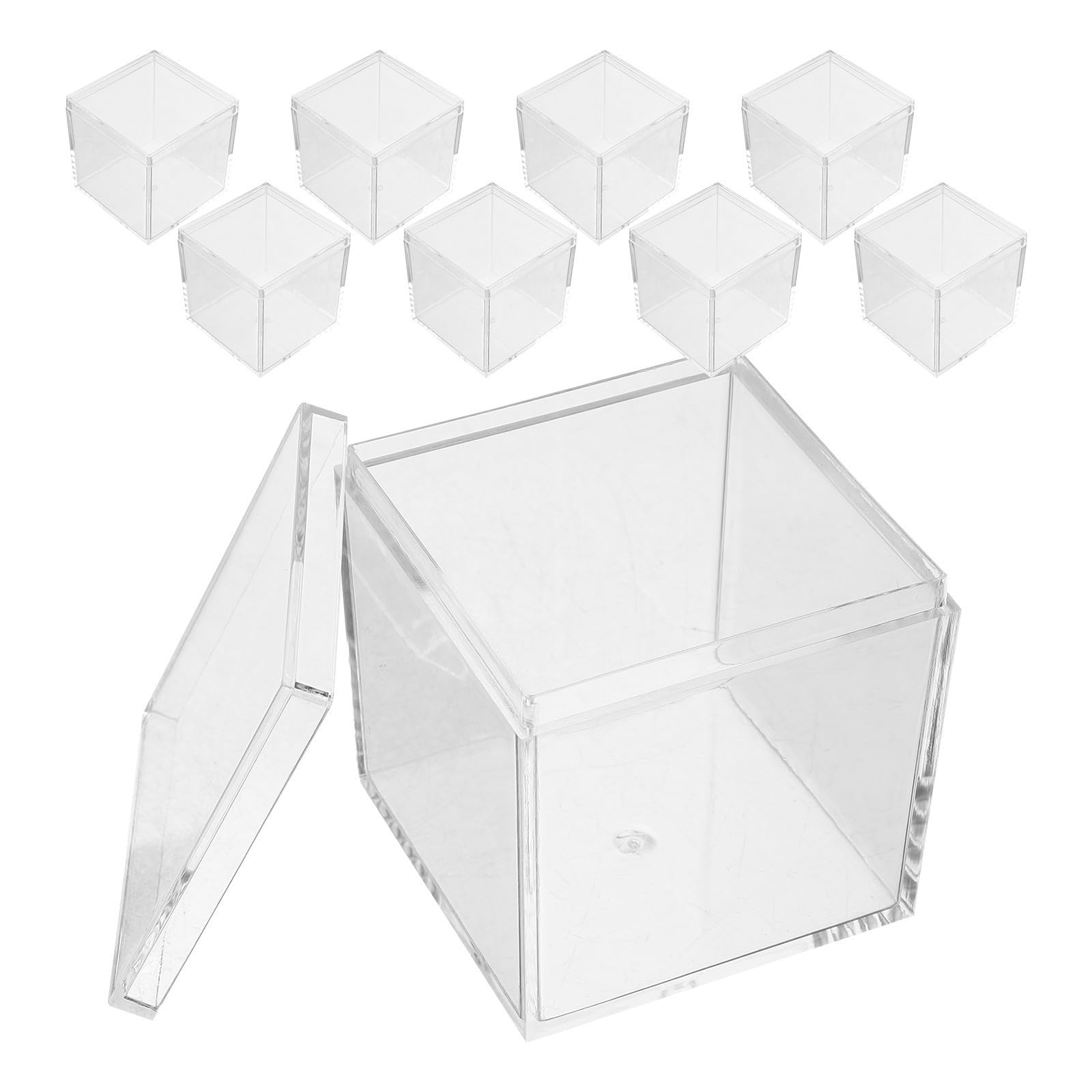 Caja de exhibición de muestras acrílica Gadpiparty de 130ml con tapa para escritorio, 10 piezas